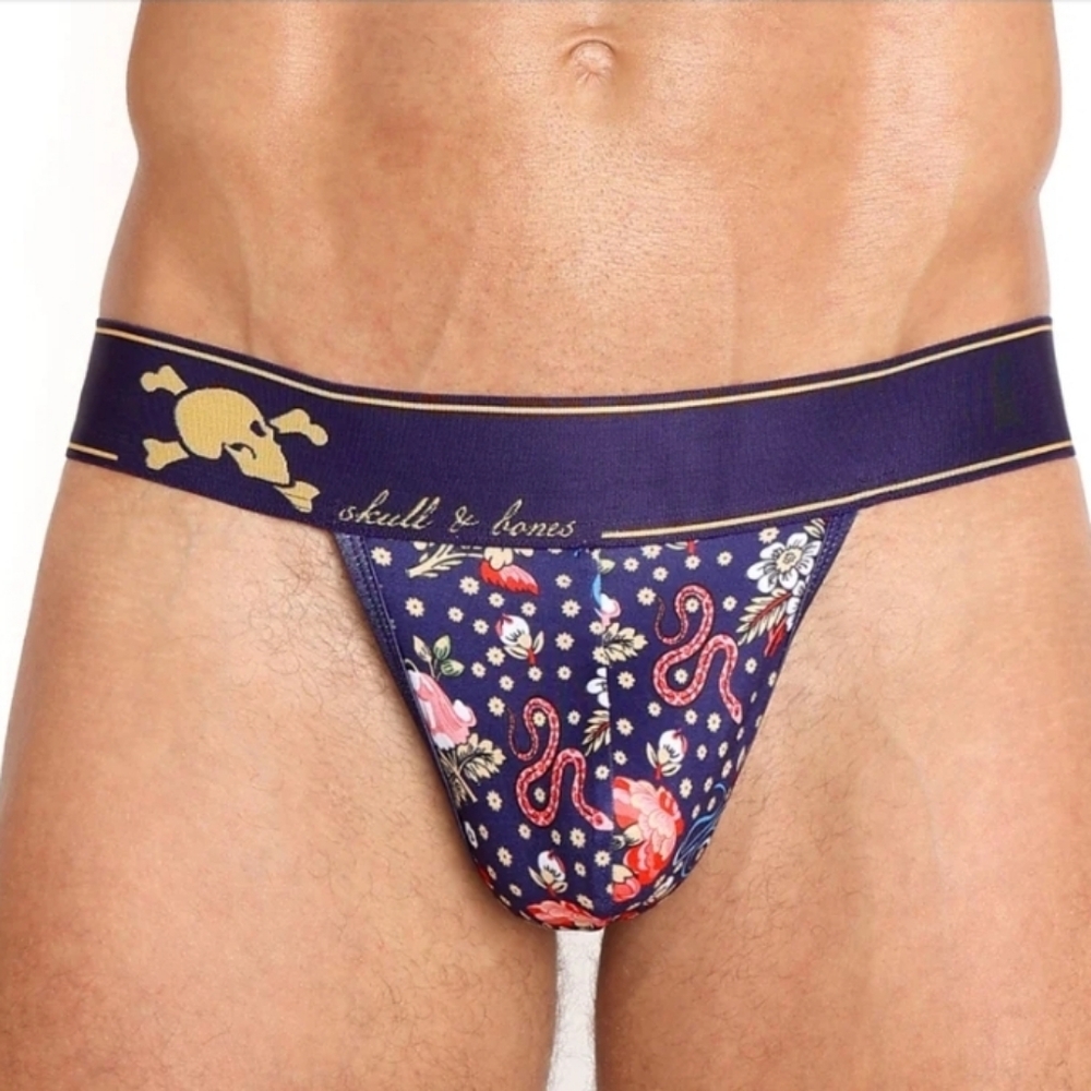 Skull & Bones Ditsy Snake Floral Thong